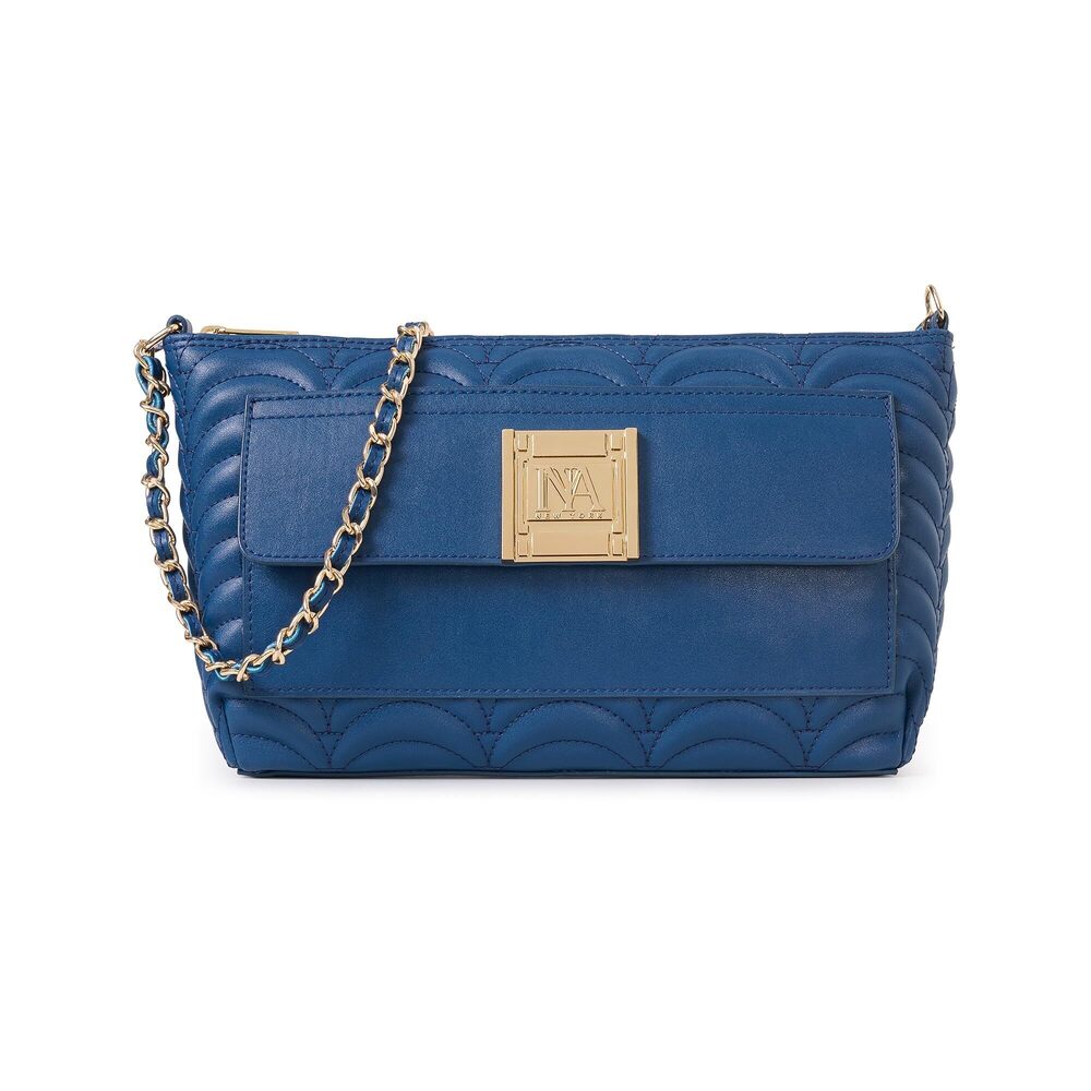 5337 TILLARY Navy Blue Faux Leather Shoulder Bag